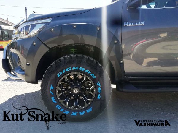 Fender Flares for Toyota Hi-Lux (Rocco) - 2018 - 2021, 75mm wide, fits both wide and narrow body