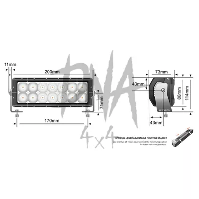 STEDI ST4K 8 Inch 12 LED Double Row Light Bar