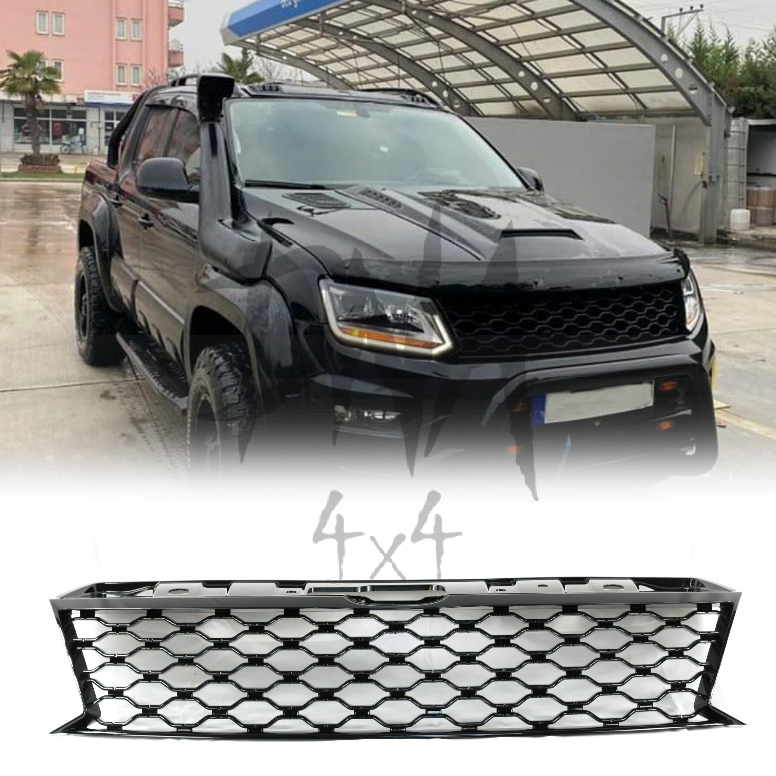 VA-GR-L 7 VW Amarok 2010+Front Grille - Gloss Black