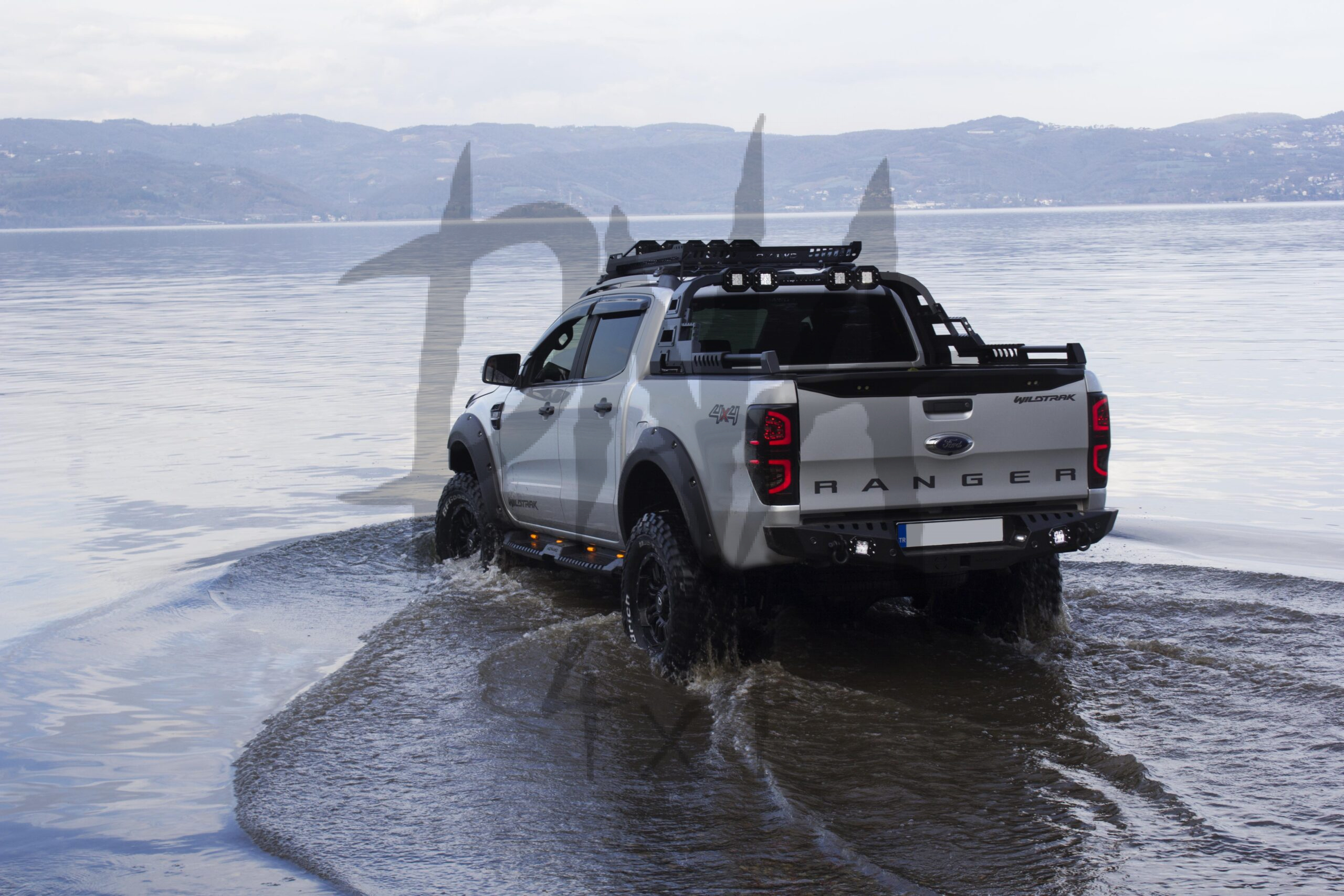 Ford Ranger 2012 +Rear Bumper Matt Black