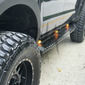VW Amarok 2010-17 Steel Side Steps With LEDs (Black)