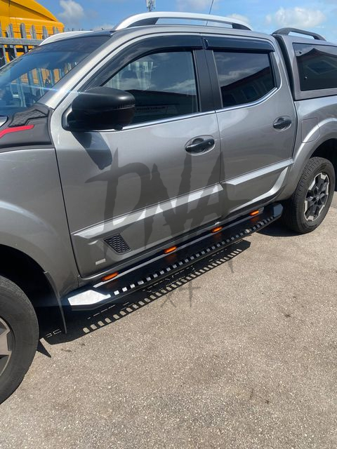 NN3 5 Isuzu D-Max 2012+ Steel Side Steps (Black) With LEDs