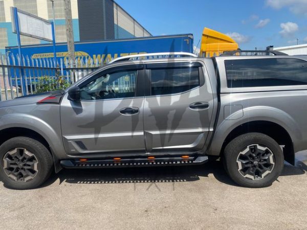 NN3 7 Isuzu D-Max 2012+ Steel Side Steps (Black) With LEDs