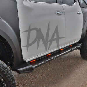 Mitsubishi L200 Series 4 2007-2014 Heavy Duty Side Steps (Black) With LEDs