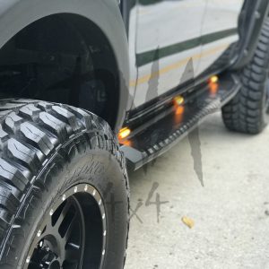AQM - S30 (6) VW Amarok 2010-17 Steel Side Steps With LEDs (Black)