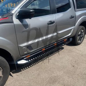 NN3 5 Mitsubishi L200 Series 4 Steel Side Steps (Black) With LEDs 2007-2014