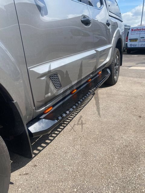 NN3 6 Ford Ranger 2012+ Steel Side Steps (Black) With LEDs