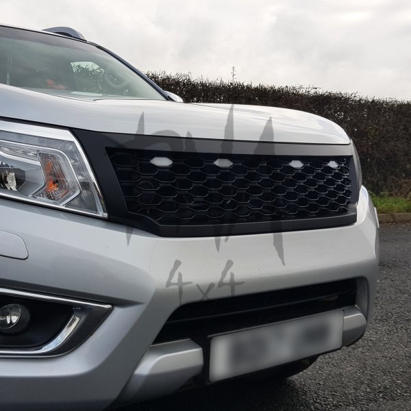 NN3-GR-2-L 14 Nissan Navara NP300 2015+ Front Grille Matt Black with LED