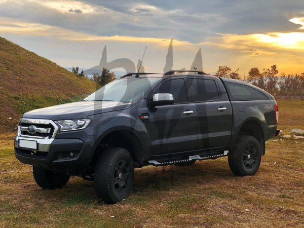 S32 3 Mitsubishi L200 Series 5 & 6 2015 - 2019 Onward Steel Side Steps (Matt Black)