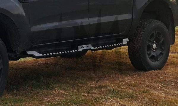 Volkswagen Amarok 2017+ Steel Side Steps (Matt Black)