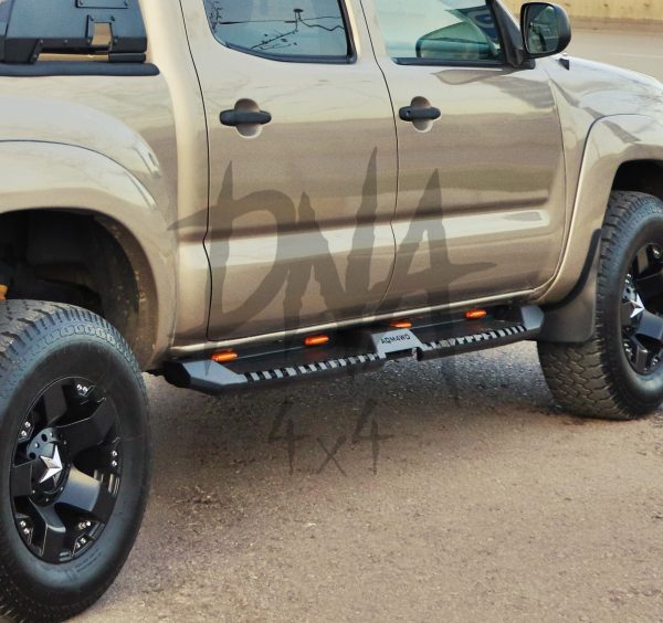 Volkswagen Amarok 2010-2016 Heavy Duty Side Steps (Black) With LEDs