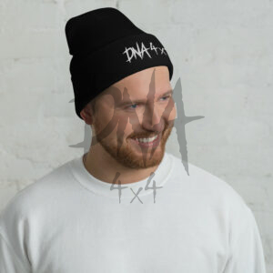 DNA4x4 Cuffed Beanie - white Logo