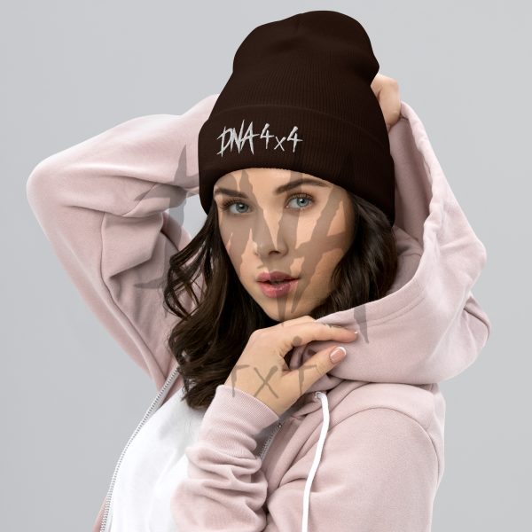 DNA4x4 Cuffed Beanie - white Logo