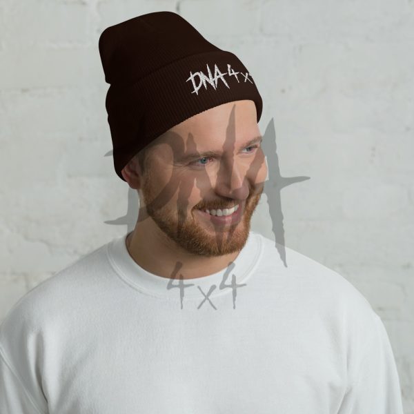 DNA4x4 Cuffed Beanie - white Logo