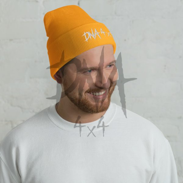 DNA4x4 Cuffed Beanie - white Logo