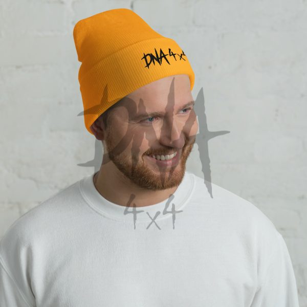 cuffed-beanie-gold-front-645e183f95d1a.jpg DNA4x4 Cuffed Beanie - Black Logo