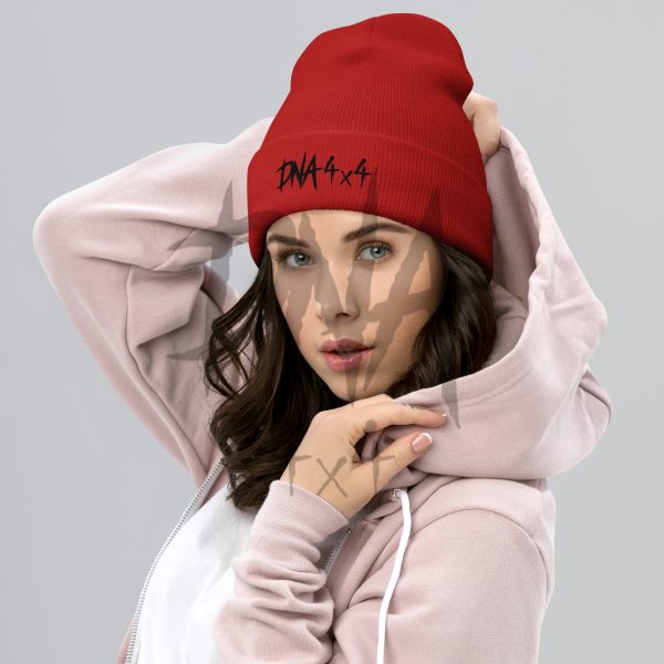 cuffed-beanie-red-front-645e183f95b86.jpg DNA4x4 Cuffed Beanie - Black Logo