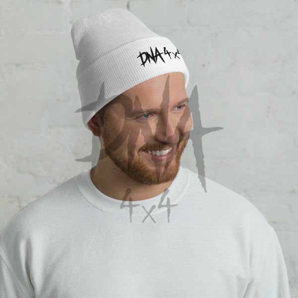 cuffed-beanie-white-front-645e183f95d7b.jpg DNA4x4 Cuffed Beanie - Black Logo