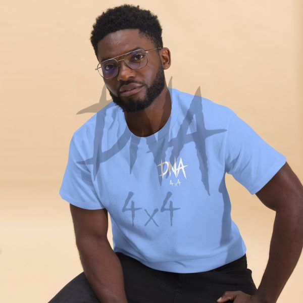 mens-classic-tee-carolina-blue-front-2-645e08ecb0d3a.jpg DNA4x4 Printed T Shirt – White Logo