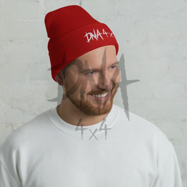 DNA4x4 Cuffed Beanie - white Logo
