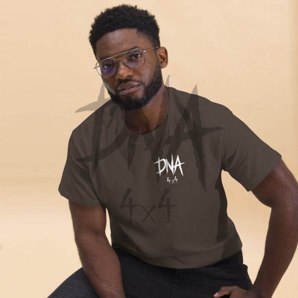 mens-classic-tee-dark-chocolate-front-2-645e08eca3952.jpg DNA4x4 Printed T Shirt – White Logo
