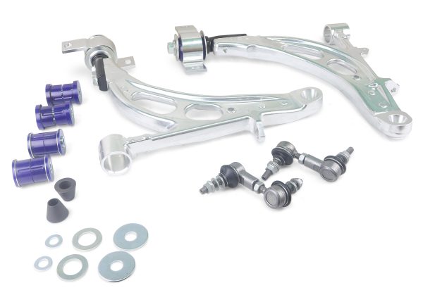 ALOY0020K-5 SUBARU IMPREZA 2000-2008 | IMPREZA WRX GD SEDAN - Alloy Lower Control Arm Assembly - Includes Anti Lift Bushes in Rear Alloy Bracket
