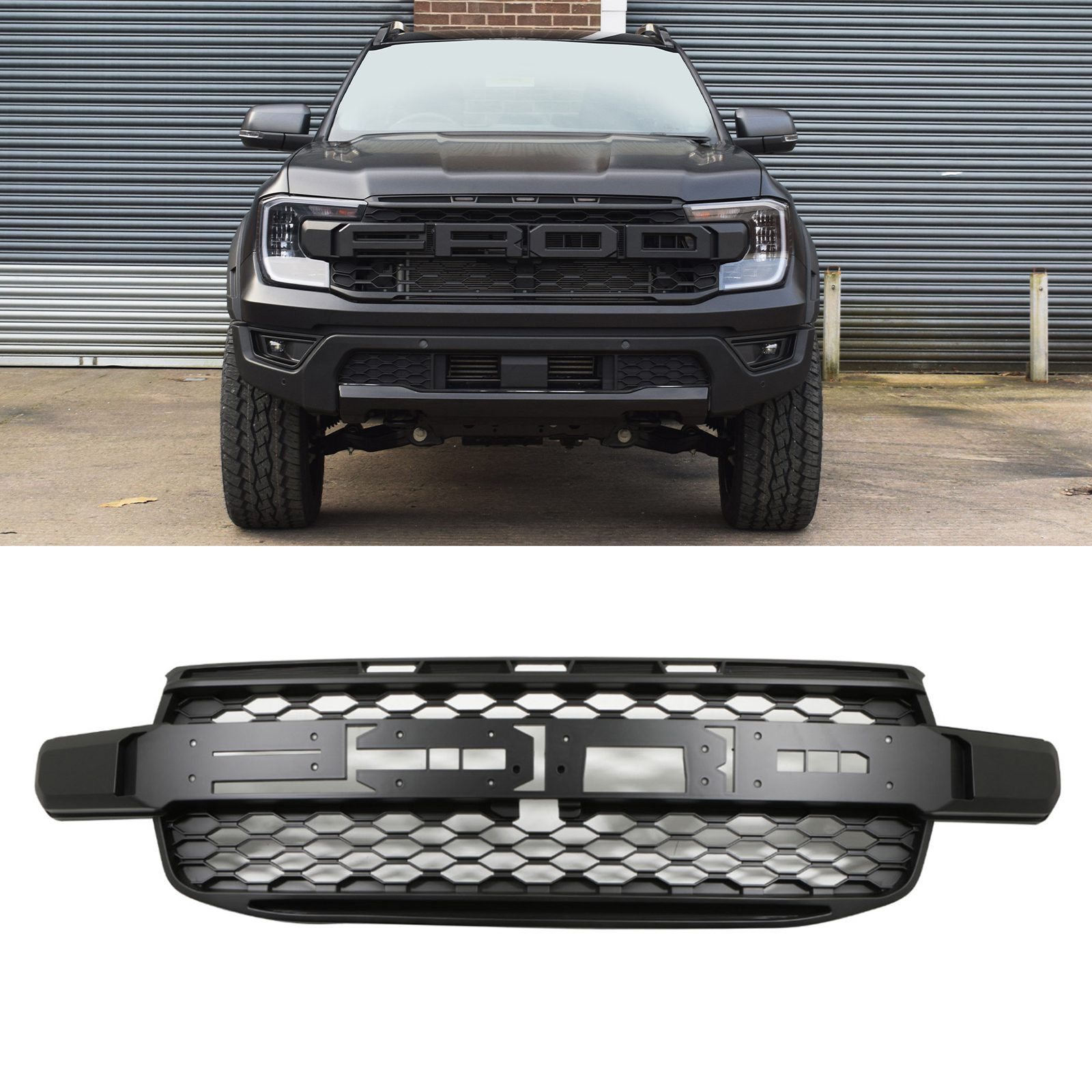 JX Front Lower Grille For Ford Ranger 2019-2023 - Matte Black Direct Replacement