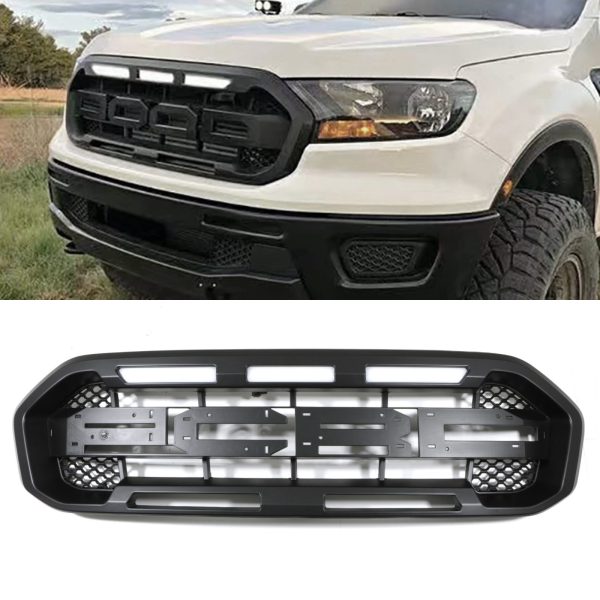 SNGR009-02.0-50-50-1.jpg Ford Ranger T8 XLT 18-21 Black Grille With White LED Lights