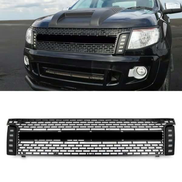 Ford Ranger T6 12-14 Matte Black LED Light Grille