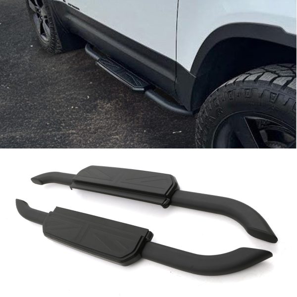 YHSS020-1.jpg Predator 4x4 Union Jack Side Step Bars To Fit Land Rover Defender 90 L663 2020+