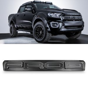 Ford Ranger T8 Wildtrak 18-21 Black Grille With White LED Badge