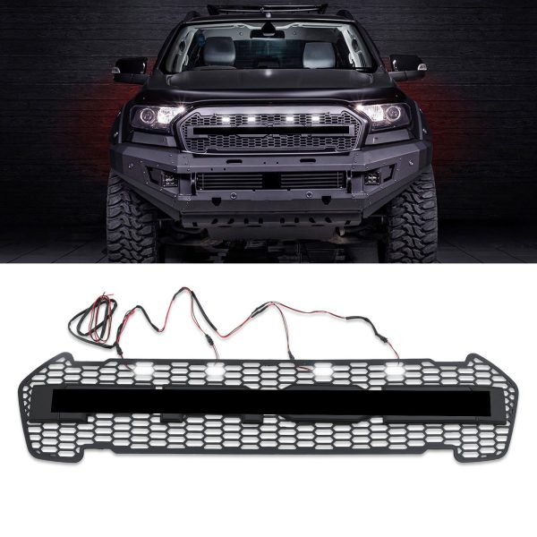 Ford Ranger T7 15-17 Raptor Look Matte Black LED Light Grille