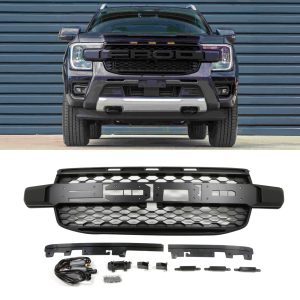Ford Ranger T9 Wildtrak 2023+ Matte Black Grille With Yellow LED Lights