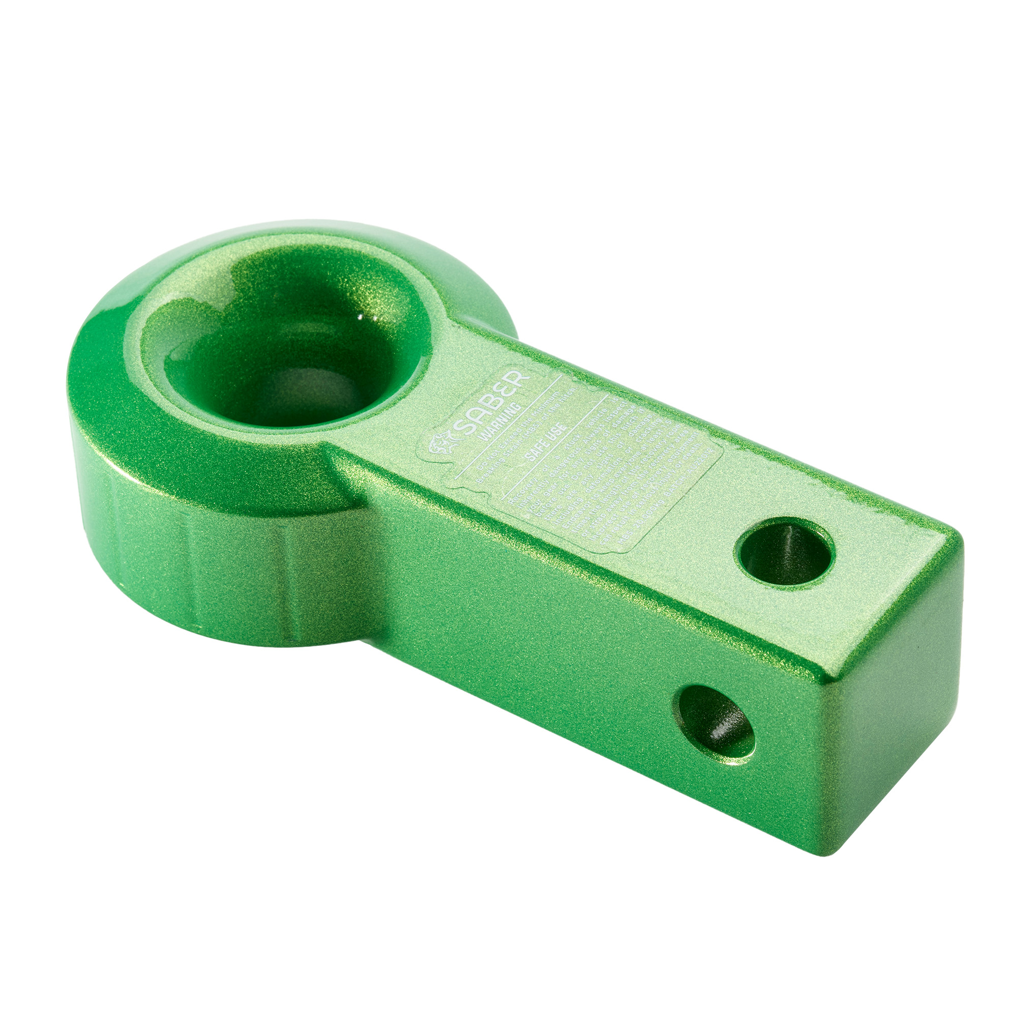 7075 Aluminium Rope Friendly Recovery Hitch - Green Prismatic - Image 3