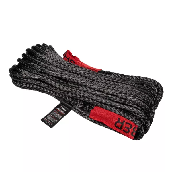 6,000KG Black SaberPro Winch Extension Rope w/Red Sheath Eyes - 20M