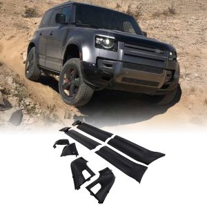 Predator4x4 Gloss Black Side Moulding Body Kit to Fit Land Rover Defender 110 130 L663 20+