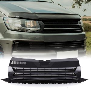 DLGR077-01-50-50.jpg VW Transporter T6 16-19 Gloss Black Badgeless Front Bumper Grille