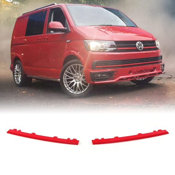 VW Transporter T6 16-19 Red 2 Piece Upper Grille Trims