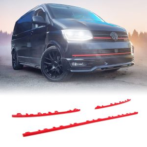 DLGT005-01-50505.jpg VW Transporter T6 16-19 3 Piece Red Front Bumper Grille Trim