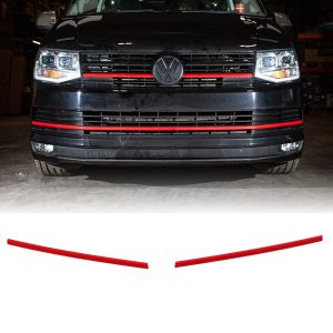 DLGT008-01-5050.jpg VW Transporter T6.1 19-24 Red 2 Piece Short Grille Trims