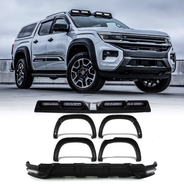 50-50-8.jpg VW Amarok MK2 2023+ Predator4x4 DRL Front Splitter Wide Arches & Quad Roof Light Kit