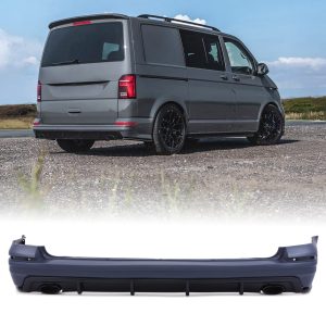 Volkswagen Transporter T6.1 2019+ Rear Tailgate Bumper Twin Exhaust Exit Look