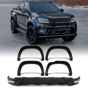 VW Amarok MK2 2023+ Gloss Black DRL Front Splitter & Bolt On Wide Arch Kit