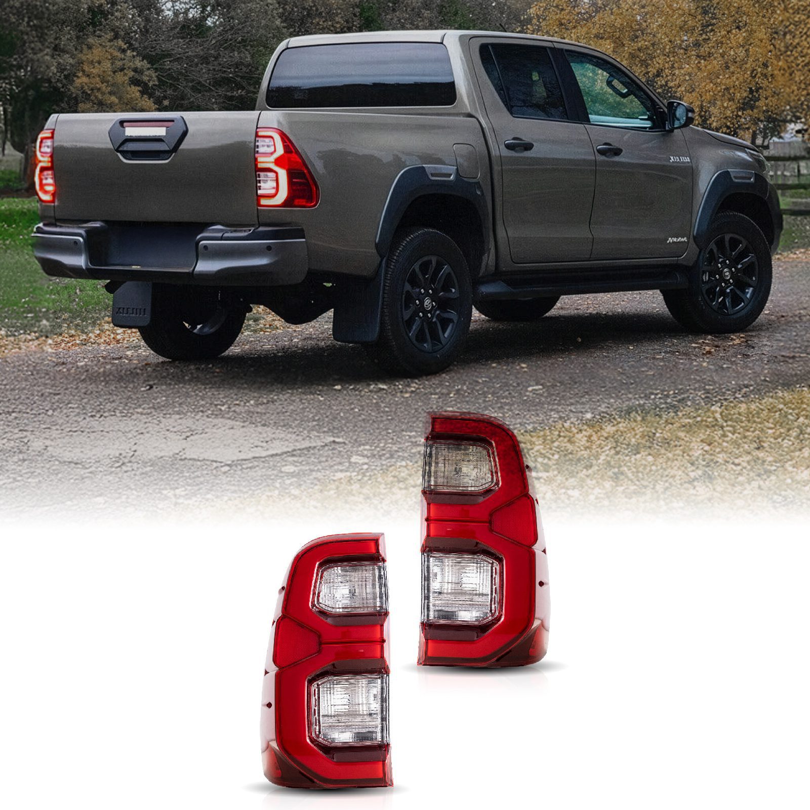 Toyota Hilux MK8 2015-2021 Red Halogen Tail Lights