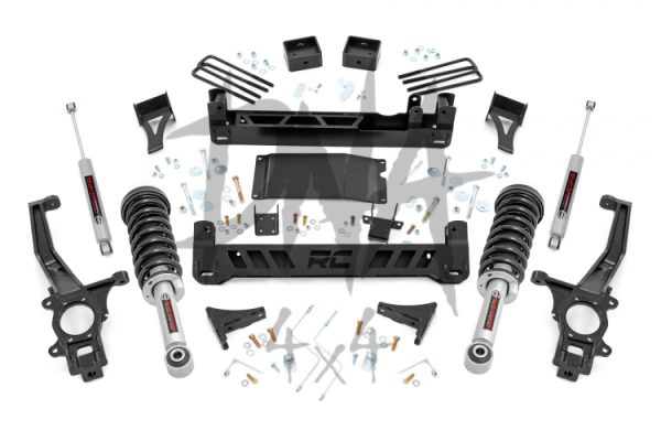 Nissan Navara 6″ Lift Kit with lifted front struts (05-15 D40 models) by Rough Country.