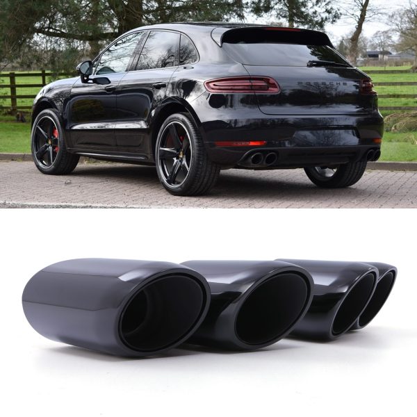Porsche Macan S 14-18 Black Quad Exhaust Tailpipe Tips