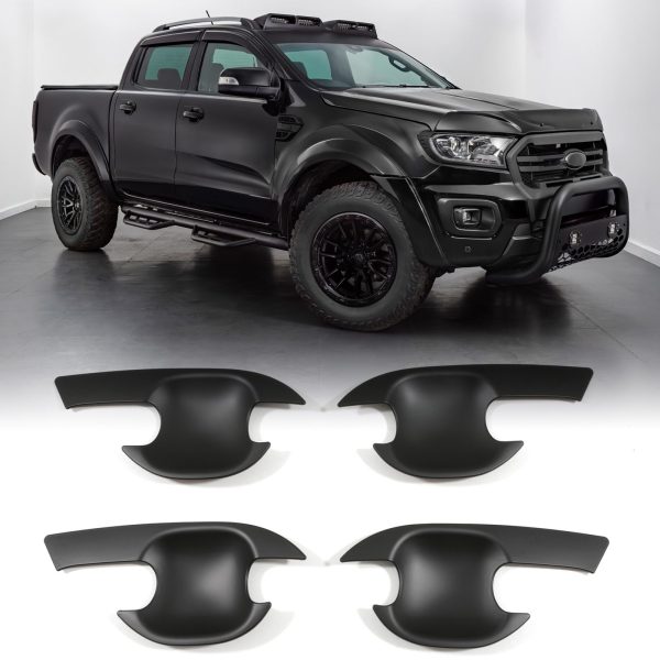 Ford Ranger T6 T7 T8 12-21 Black Door Handle Protector Inserts