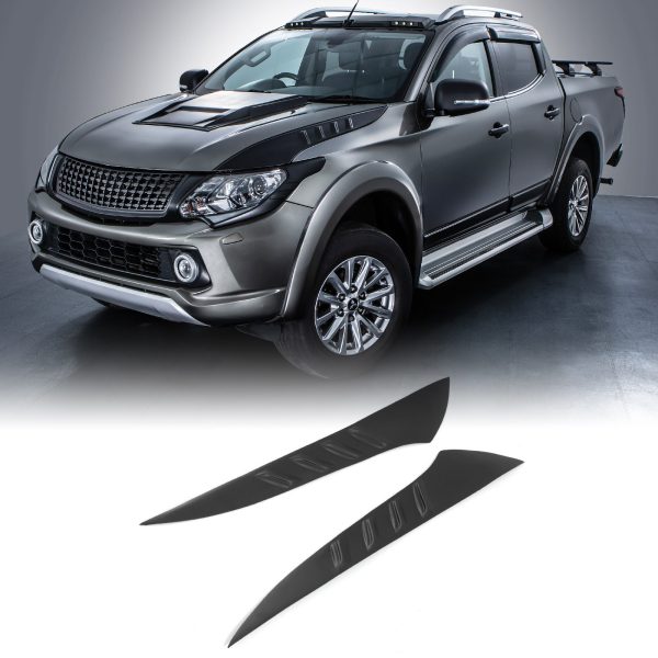 Mitsubishi L200 Triton 15-18 Matte Black Side Bonnet Vent Covers