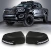 Ford Ranger T6 T7 T8 2011-2022 Black Door Mirror Covers With Dynamic LED Indicators