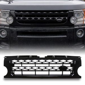 50-50-111-1.jpg Predator4x4 Gloss Black Disco 4 Look Front Grille To Fit Land Rover Discovery 3 04-09